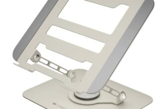 ZEBRONICS NS3000 Pro 2 Laptop Stand, 360° Rotation, Up to 17-Inch Laptops & Tablets, Metal Body, Multi-Angle Adjustable, Foldable Ergonomic Design, Anti-Slip Pads, Anti-Rust Finish, 5kg Capacity