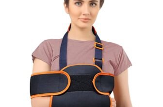 Flamingo Universal Shoulder Immobilizer With Shoulder Support & Arm Sling | Comfortable and Secure Shoulder Brace for Men & Women | Black | XX-Large |