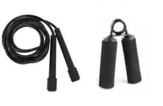 ANTINA Hand Grip Strengthener | Hand Power Gripper for Fitness Exerciser – Set of 1 with Skipping Rope (Black)