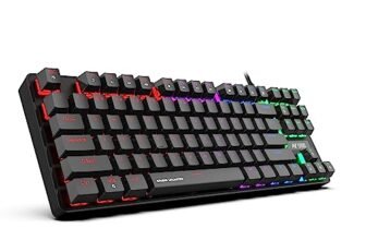 Ant Esports Gaming Keyboard MK1000 TKL Mechanical Multicolor LED Backlit Wired -Black with Outemu RED Switch
