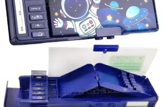 Umadiya® Multifunctional Space Password Lock Double Sided Compass Box for Kids, Pencil Box for Boy & Girl, Aesthetic Stationary Items, Space Astronaut Theme Pencil Case Return Gifts for Kids