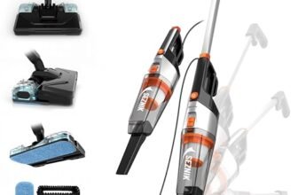 SEZNIK Vacuum Cleaner for House | Floor Mopping & Wet Spills + Dry Vacuuming | Turbo Sweep 3-in-1 Handheld Vacuum Cleaner | Vacuum & Mop | Corded, 600W, 20kpa Suction | 200ml Water Tank (SZ-V07)
