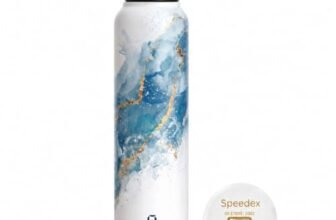 Speedex Stainless Steel Water Bottle 1 Ltr (1000ml), BIS Approved, Leak-Proof Sipper Cap, Ice Marble Printed Design, Office, School, Travel, Daily Use, Men, Women, Boys, Girls, Kids, Set of 1