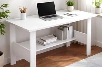 Wakefit Study Table | 1 Yr Warranty | Study Table with Book Shelf, Computer Table for Home Pc, Office Table for Home, Free Installation from Brand, Modern Wobble-Free & Durable Design (Edwin – FW)