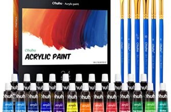 Ohuhu Acrylic Colour Set, 24 Pack of 12mL/0.42oz Acrylic Paint Tubes