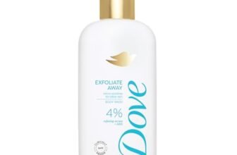 DOVE Exfoliate Away Serum Body Wash, 300 ml, for Refined and Silky Skin, with 4% Refining Serum + AHA, Dermatologist Co-Created, Paraben & SLS Free