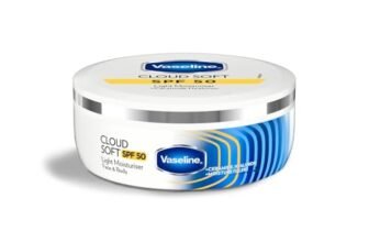 VASELINE Cloud Soft SPF 50 PA ++++ Light Moisturiser, 100 ml, for Soft and Bouncy Skin, with Ceramides & Hyaluron Moisture Fillers, Non-Sticky and Lightweight, Broad Spectrum Protection