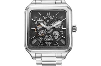 Titan Automatics Anthracite Dial Stainless Steel Strap for Men-NS90162SM01