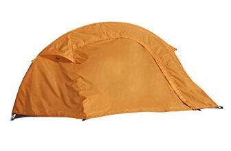Amazon Basics 2 Person Polyester Camping Tent | Sturdy Zip Fastening | Waterproof Design | 11.9L x 11.9W x 52.8H cm | Yellow