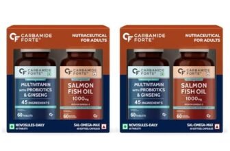 Carbamide Forte Multivitamin Tablet for Men and Women with Probiotics & Omega 3 fish oil capsules | Daily Immunity, Heart, Brain & Joint Support | 60 Tablets + 60 Softgel Capsules (Pack of 2)
