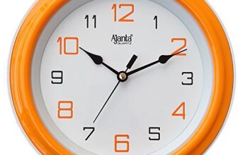Ajanta Plastic Abstract Round Motion Analog Clock (20.5 X 20.5 X 3.5 Cm, Orange)