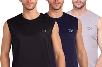 TQH Sleeveless T Shirts for Men | Vest for Men | Tank Top Men’s | Sando for Man | Man Sleeveless Gym Vest Round Neck Solid Casual T-Shirt for Workout Running Sports Beach
