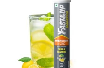 Fast&Up Magnesio – Magnesium and Zinc for Muscle Health and Stress – 20 Effervescent Tablets – Lime and Lemon Flavor