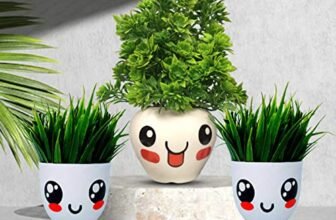 NEKI Set of 3 Artificial Plant Pots Faux Plants with Pot Set of 3 Small Size Studio Plants for Home Decor, Living Room, Balcony, (Green) Plastic