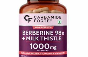 Carbamide Forte 98% Berberine supplements with Milk Thistle | 1000mg Berberine HCl per Serving for Metabolism, Digestion, Liver Detox & Immunity Support | High Potency Berberine HCl – 60 Veg Capsules