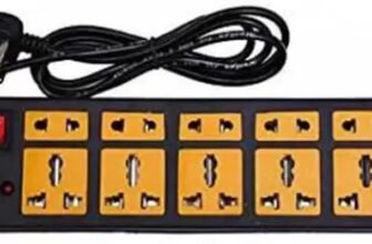 SOYEN 7 Socket Extension Cord With Individual Switches FUSE Led Indicator (White,RED) 7  Socket Extension Boards(White, 3 m)