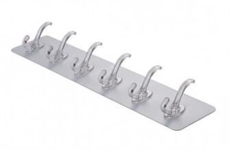 KBS Self Adhesive PVC Wall Hanger 6 Hook Sticker Transparent for Hanging Clothes,Towel,Key Home Kitchen Tools Office Bathroom Bedroom Products Door Multipurpose Organizers Accessories Items