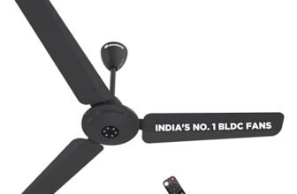 atomberg Efficio Alpha 1200mm BLDC Ceiling Fan with Remote Control | BEE 5 star Rated Energy Efficient Ceiling Fan | High Air Delivery with LED Indicators | 2 Year Warranty (Pebble Grey)