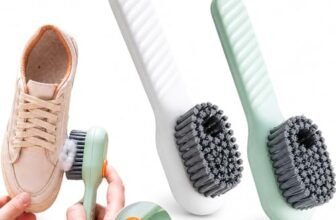 BRAGOS Multifunctional 2-in-1 Liquid Shoe Cleaning Brush with Built-in Soap Dispenser | Press-Type Liquid Box | Long Handle Shoe Cleaner Brush with Refillable Liquid | Durable Plastic | Pack of 1