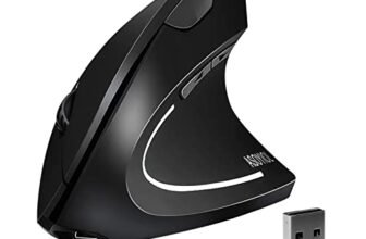 ASOYIOL MICROWARE 2.4GHz Wireless Vertical Ergonomic Mouse 800-1600 Dpi Optical Mouse 6 Buttons Rechargeable and Portable for Pc Computer Laptop for Right Hand