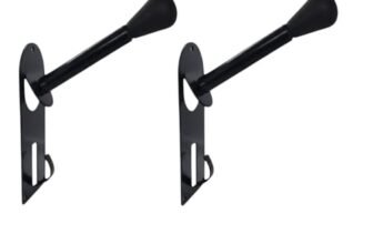 Metal Craft Customs Helmet and Jacket Hanger, Vertical Wall Mount Helmet Hook Black (2)