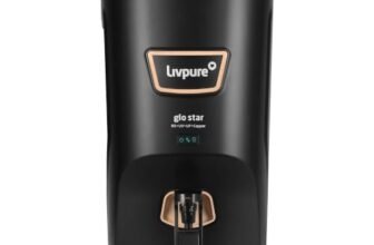 Livpure Glo Star Copper Water Purifier | Free Standard Installation | 8 Stage Advanced Purification | RO+UV+UF Copper | Mineraliser | In Tank UV Sterilisation | 7L Storage Capacity | Black