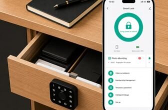 AERYS Smart Cabinet Lock with Fingerprint, RFID Card, PIN & App Control | Bluetooth Wardrobe Lock for Wooden Drawer, Cupboard, Office Cabinet (1 Year Warranty)