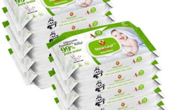 Newleaf Premium Baby Wipes | 99% Pure Water, Aloe Vera & Glycerine with Lid, Pack of 10(720 Wipes)