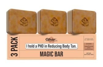 Ghar Soaps Sandalwood & Saffron Magic Bar For Bath (300 Gms Pack Of 3) | Paraben Free | Chandan & Kesar Bath Soap | Handmade Soaps For Glowing | Skin Brightening Soap For Men & Women