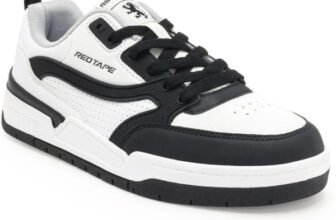 RED TAPE Black and White Shoes for Men | Lifestyle Casual Sneakers for Men | Sports Shoes Sneakers For Men(White, Black , 6)