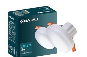 Bajaj Polycarbonate Celesta LED Deep Downlight 9W | for Smaller Spaces | LED Back-Lit Technology | Blue (Pack of 1)