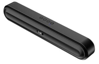 boAt Aavante Bar 490 10W Signature Sound, Dual Full-Range Drivers,7 HRS Battery, Built-in Mic,2.0 CH, Free Music Streaming on JioSaavn, Bluetooth Sound Bar, Soundbar Speaker (Classic Black)