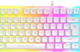 Ant Esports MK700 V2 TKL Wired Gaming Keyboard -White Wired USB Standard Gaming Keyboard Compatible with Laptop, Desktop(Mercury)
