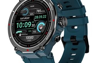 Noise Force Rugged & Sporty 1.32″ Bluetooth Calling Smart Watch, 550 NITS, 7 Days Battery, AI Voice Assistance, Smart Watch for Men (Teal Green)
