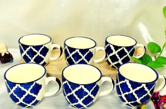 KTCeStore Pack of 6 Ceramic(Blue, Cup Set)