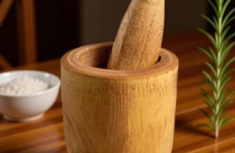 Wooden Mortar and Pestle Set Wood Masher(Pack of 1)