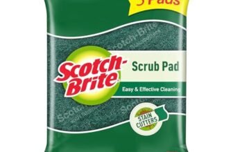 Scotch-Brite Scrub Pad (Pack of 5)|Green Scrubber for Everyday Kitchen Use