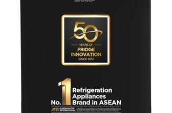 SHARP 50L 2 Star Mini Direct Cool Single Door Refrigerator |Japan 7 Shield Protection|Toughened Glass shelves (Metal Black, SJ-MRW055N3-PKS)