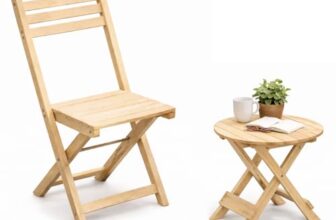 Yo Green Wooden Round Table and Chair Set Premium Solid Wood Furniture with Foldable Design, Weather-Resistant Finish for Indoor & Outdoor Use, Perfect for Home, Patio, and Garden (1 Chair & 1 Table)