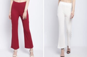 Kanishk Regular Fit Women Maroon, White Trousers