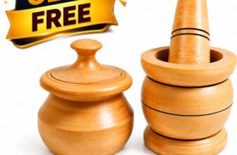 SM wood junction Handcrafted Wooden Mortar & Pestle Set Masher Wood Masher(Pack of 2)