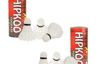 Hipkoo Sports Badminton Shuttlecocks, Goose Feather Shuttlecocks Stable & Durable Sports Training Badminton Balls for Indoor Outdoor Game (Set of 6)
