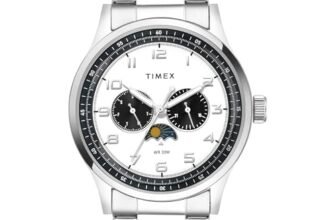 TIMEX Analog Watch for man with White Round Dial & Silver Stainless Steel Bracelet Band Water Resistant Men’s Wrist Watches – TWEG19609