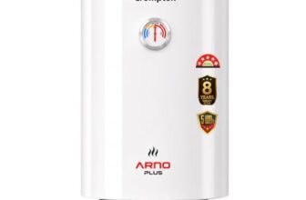 Crompton Arno Plus 10L 5‑Star Storage Water Heater | Anti‑Scale Technology for Hard Water up to 2000 ppm | 8 Bar High‑Rise Pressure | 5‑Level Safety | Free Installation & Pipes | 8 Year Tank warranty