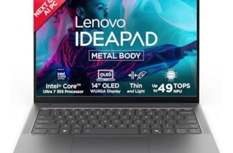 Lenovo IdeaPad Slim 5 Intel Core Ultra 7 355 Next-Gen AI PC (16GB RAM/512GB SSD/14 (35.5cm)/WUXGA OLED/Copilot+ PC/Windows 11/MSO 365 Basic+Office 2024/1Yr ADP Free/Grey/1.4Kg), 83S5005KIN