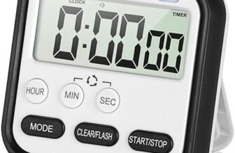DANSR Digital Kitchen Timer & Stopwatch, Large Digits, Loud Alarm, Kitchen Timer, Magnetic Countdown Digital Timer for Teacher Kids and Elderly, for Classroom Home Work Fitness, Cooking (Black)