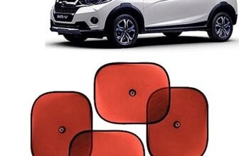 KINGSWAY Car Window Curtain Sticky Sun Shades Compatible with Honda WRV, (Year 2017-2019), Universal Fit Sunshades for Side Window, Rear Window, Red Color, 4 Pieces