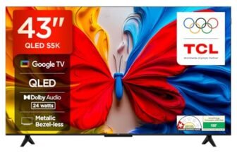 TCL 108 cm (43 inches) FHD Smart QLED Google TV | Dolby Audio 24 watts | HDR 10 | Metallic Bezel-Less | Multiple Viewing Mode | 43S5K