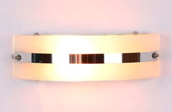 tu casa Crome Glass Shade with White Metal Iron Base Bathroom Balcony Wall Light Modern Wall Mounted Light for Bathroom Vanity Mirror Office Wall Fix Home Décor (No Blub)