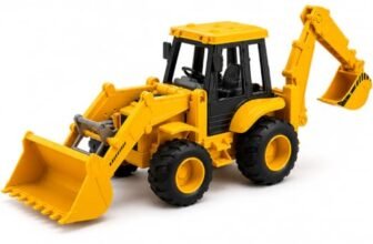 PLUSPOINT Excavator Toy Construction Realistic Engineer Vehicle Friction Powered Bulldozer Pushdozer with moveable Parts Construction Toys Truck for Kids